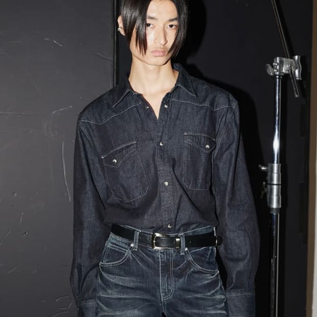 엘무드 테리 데님 셔츠 인디고 블루 (정가 9만원)