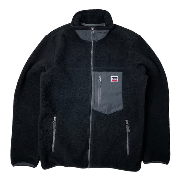 리바이스 블랙 플리스 집업 자켓 M