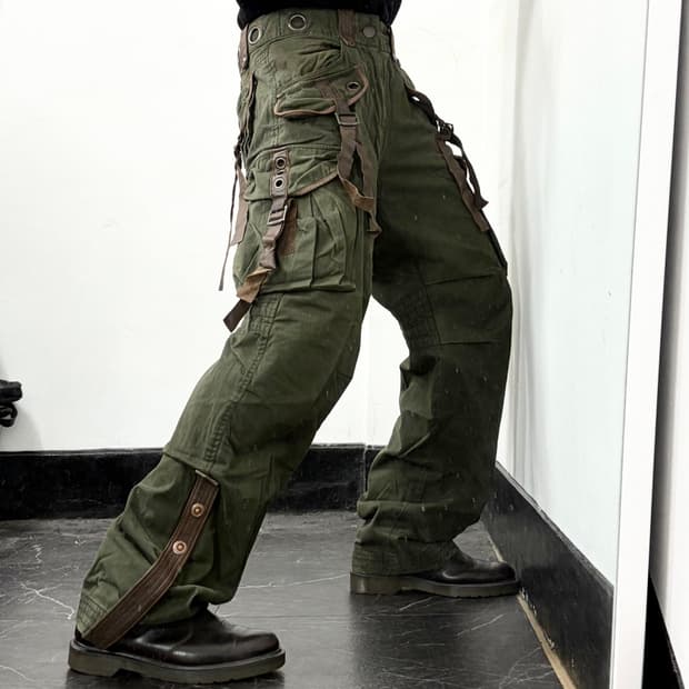 DOHC 본디지 멀티포켓 와이드 카고 팬츠