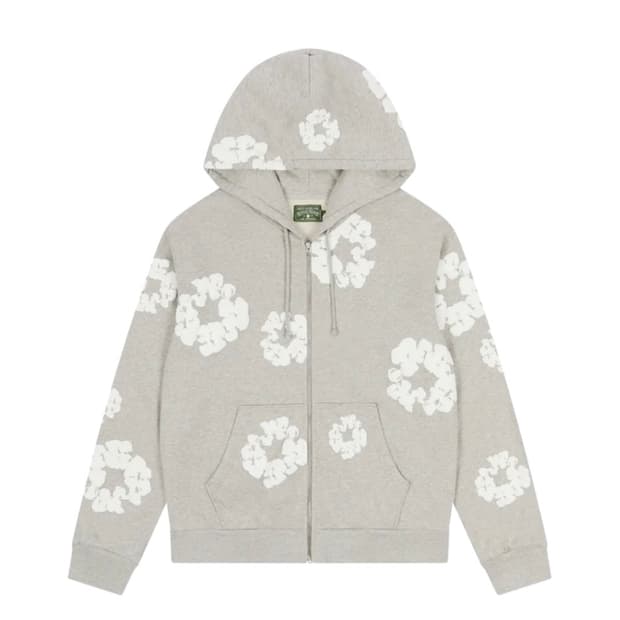 (M) 데님티어스 코튼 후드 집업 그레이 새제품