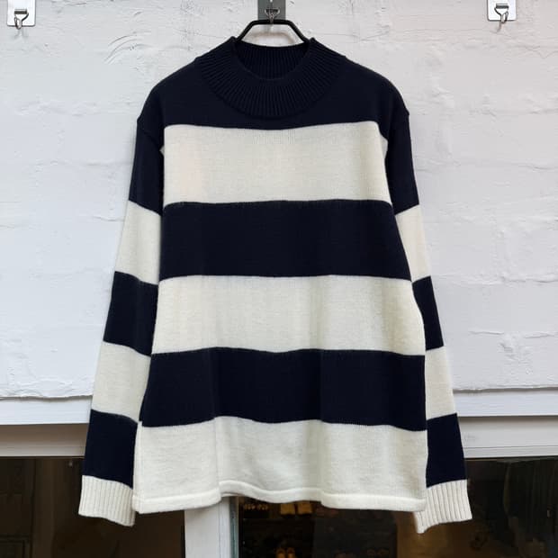 Beams Heart 빔즈 하트 크루넥 스트라이프 니트 M