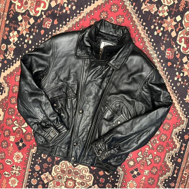 ( L-XL ) 가죽자켓 레더자켓 빈티지가죽 바이커가죽 항공점퍼 블루종