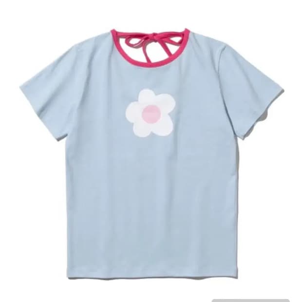 로씨로씨 플라워 백 포인트 티셔츠