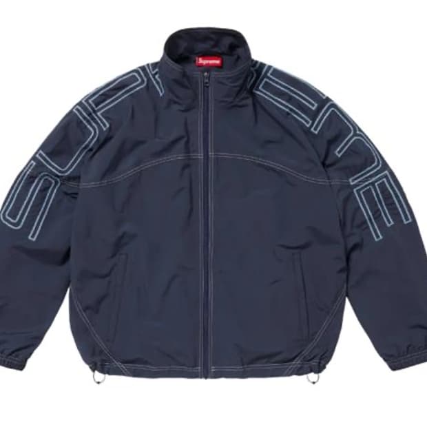 슈프림 스펠아웃 자수 트랙 자켓 네이비 25SS