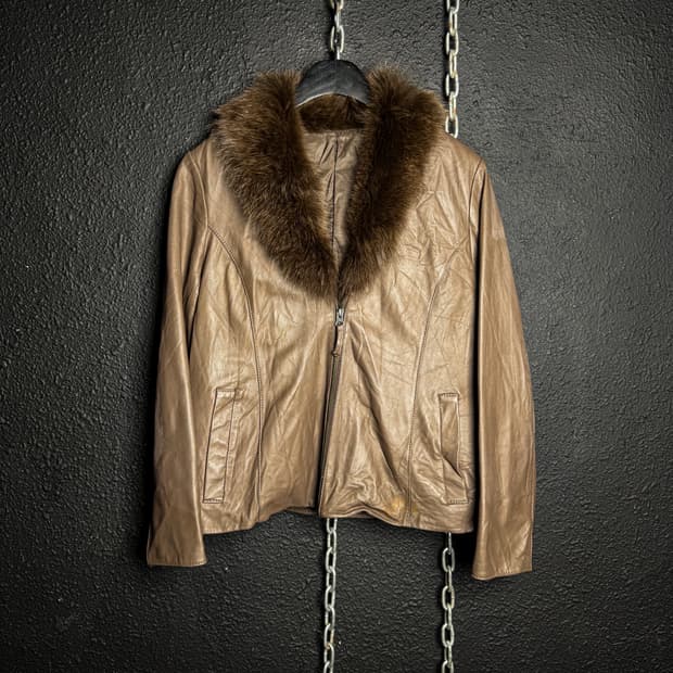 Sheep leather Fur Collar Jacket