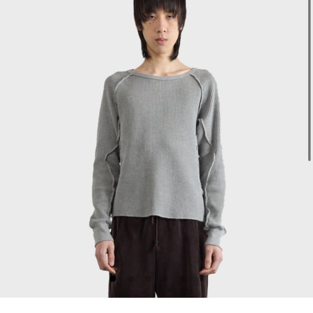 [3]nvrfrgt 와플 롱슬리브 그레이