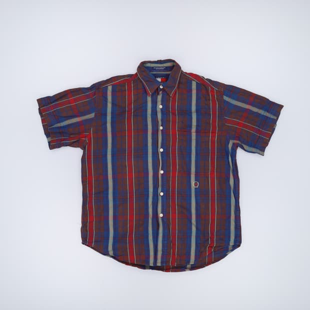 M 타미힐피거 빈티지 체크 반팔셔츠 0320H1