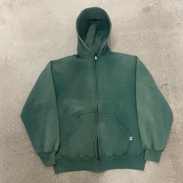 러셀 애슬레틱 페이드 후드집업 그린