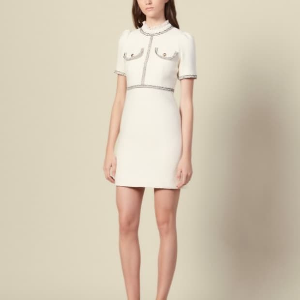 산드로 트위드 미니 원피스