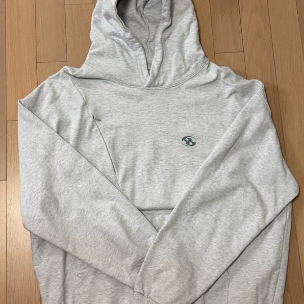 산산기어 로고 후드 화이트 멜란지 - 22FW