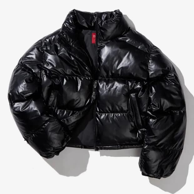비터셀즈 글로시 크롭 푸퍼 자켓 패딩 블랙 숏패딩