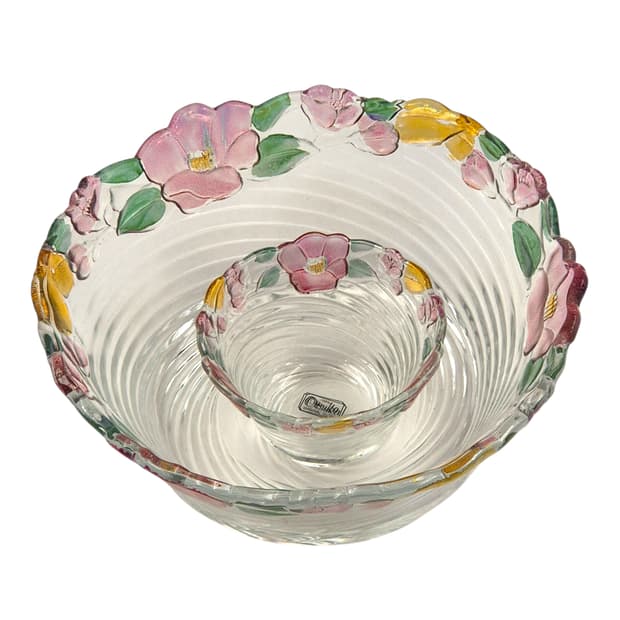 80s 오츠카 컬러 동백꽃 스윌 유리볼 1p