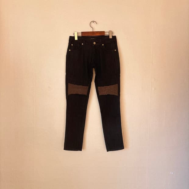 제임스진 정품 더블니 스터드 26 슬림 데님 청바지 스판 펄사