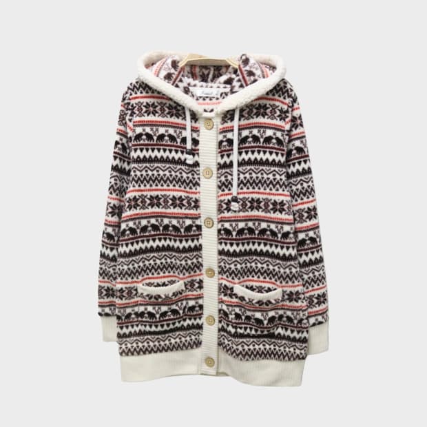 GANIEL 노르딕 패턴 후드 자켓 60284