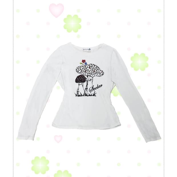 키노코 화이트 롱슬리브