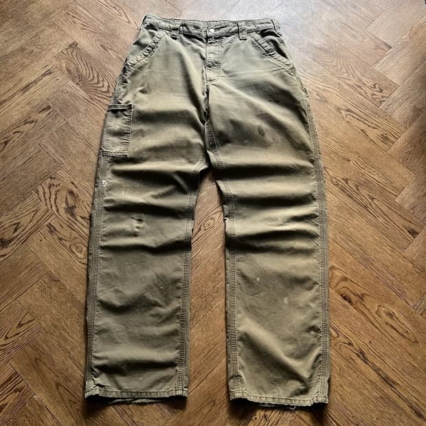 [34]칼하트 USA 더티워싱 라이트브라운 싱글니 워크 팬츠