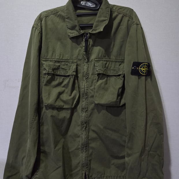 정품 스톤아일랜드 카키 올드이펙트 114WN 오버셔츠 100/L