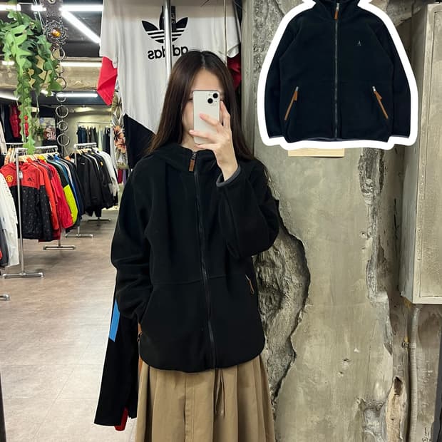 빈폴 플리스 후드집업 블랙  #csz1683