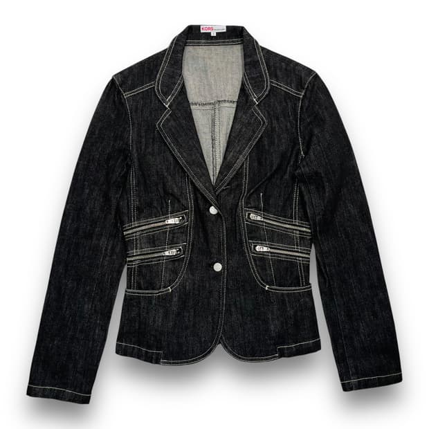 마이클 코어스 클래식 데님 흑청 락시크 블레이저