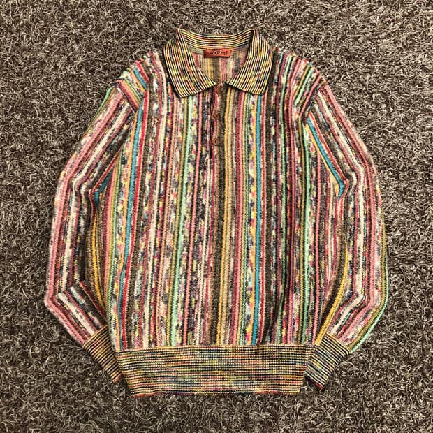 CAPERDONI 싸이키델릭 카라 니트 