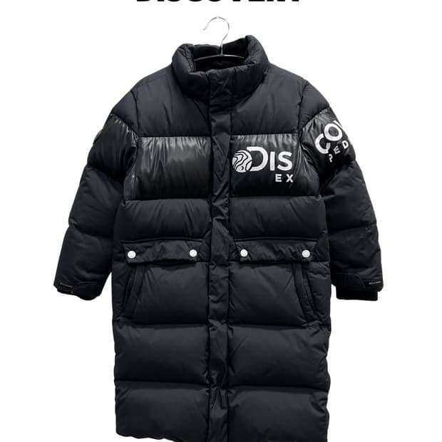 디스커버리 키즈 구스다운 롱 패딩 자켓 블랙