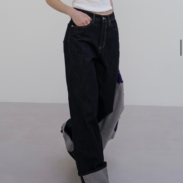 [미 시착 새 상품] 틸아이다이 롤업 생지데님 s