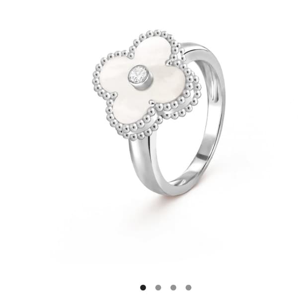 정품)급처3번착용!반클리프 빈티지 알함브라 마더오브펄 다이아1P 링 반지