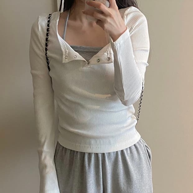 새상품) 유솝 제니 홀터탑 그레이