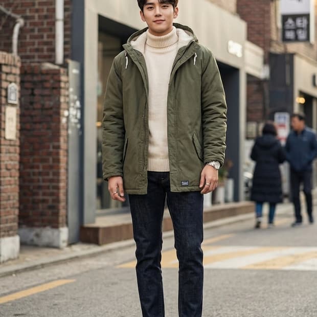 리바이스(Levi's) 써모어 패딩 파카 야상 자켓 카키