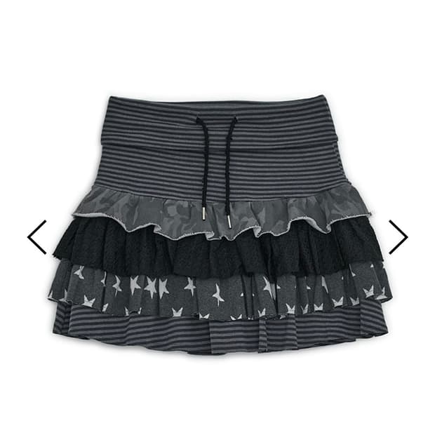 허그유어스킨 캉캉 레이어드 스커트 차콜