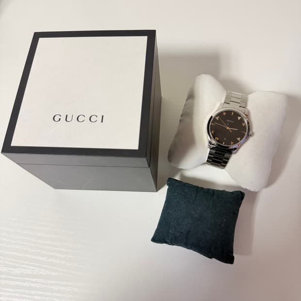 (W) 구찌 G-타임리스 쿼츠 38mm 스틸 블랙 기요세