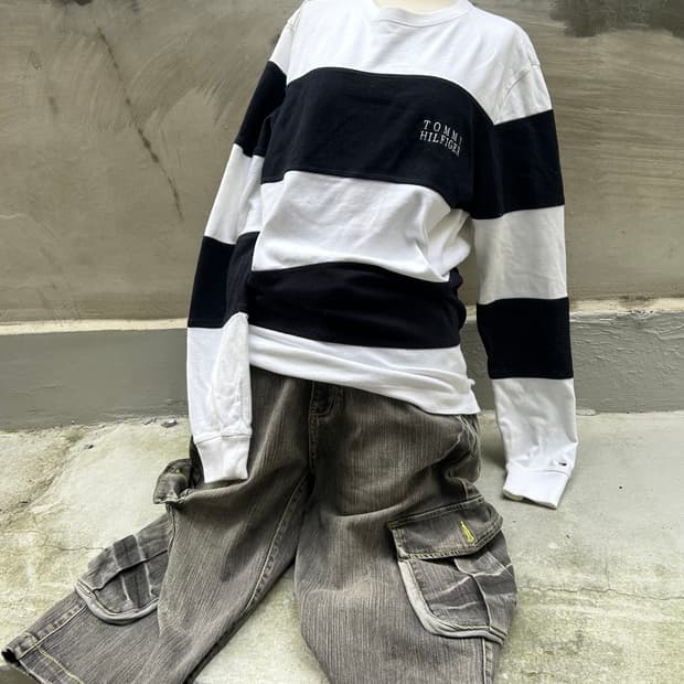 *rare* 빈티지 타미힐피거 스트라이프 맨투맨