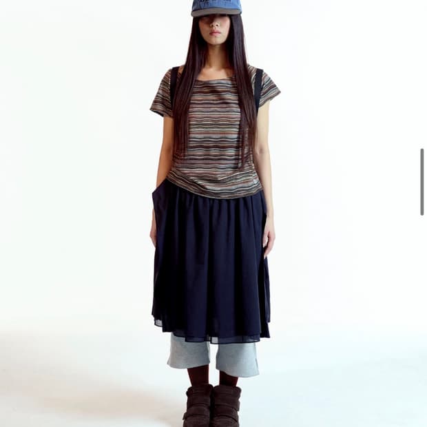 코이세이오 WAVE STRIPE KNIT T-SHIRT BROWN