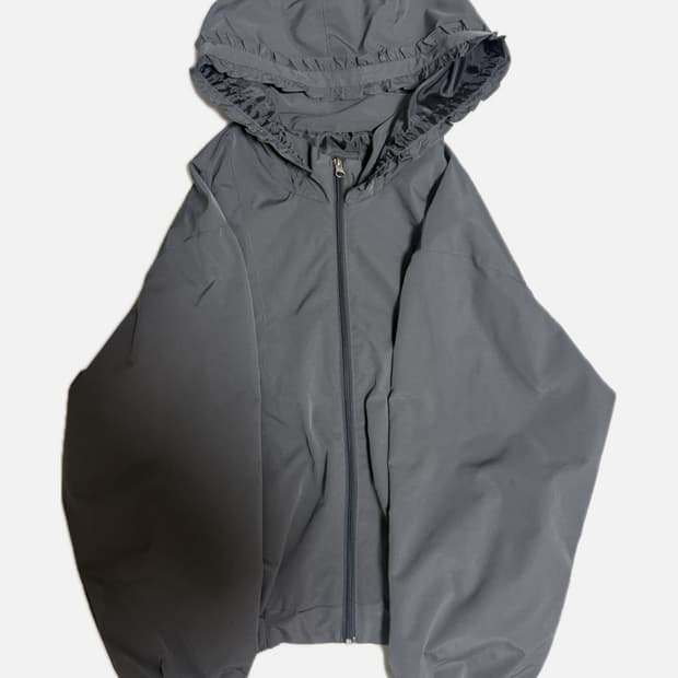 Frill Hood Zip-Up Jacket
