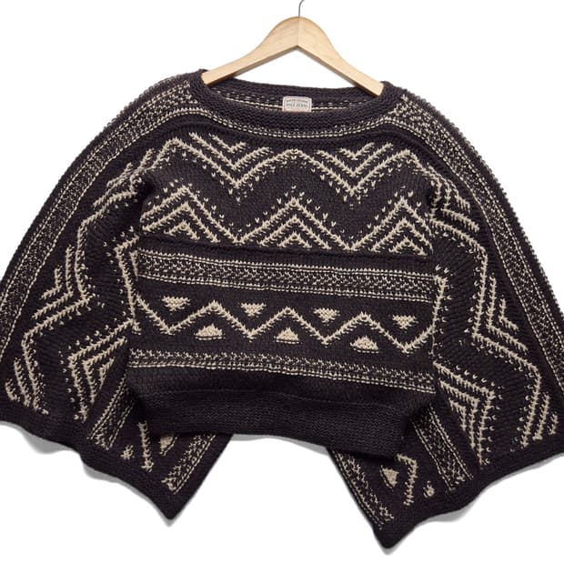 [S] 폴로 진스 컴퍼니 아즈텍 울 케이프 스웨터