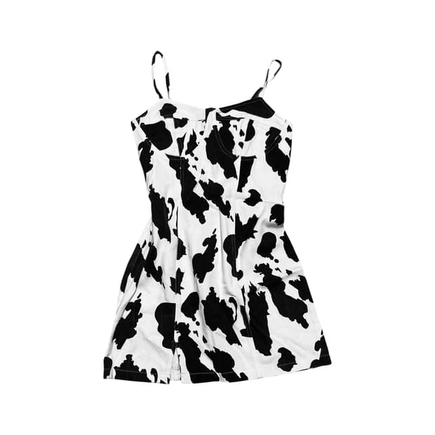 cow pattern mini-dress