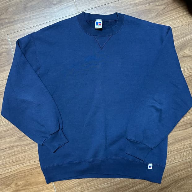 90s 빈티지 러셀 스웻셔츠 네이비 라지 블랭크