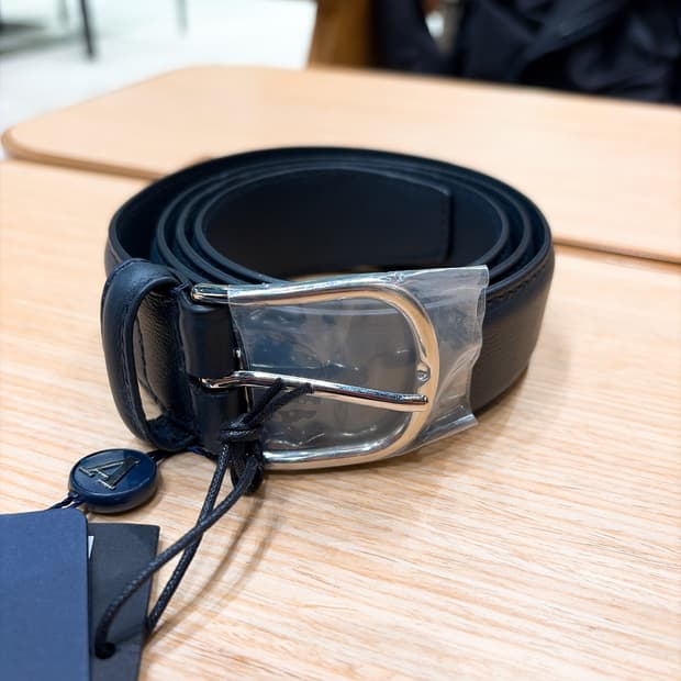 (정품/새상품) Anderson's 앤더슨즈 남성 네이비 레더 벨트