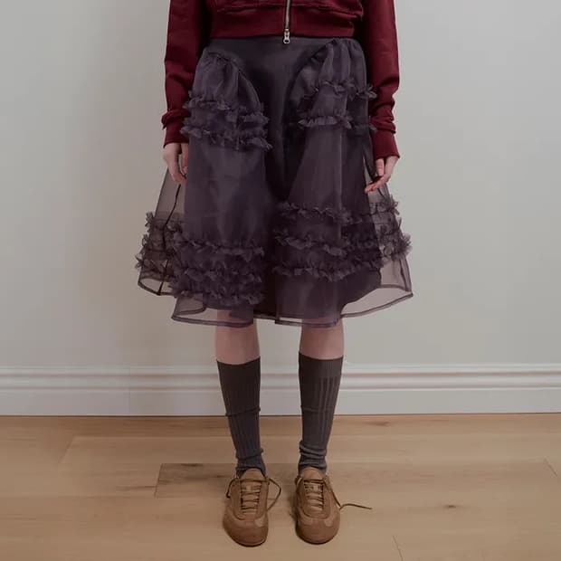 아옵트 오간자 레이어드 스커트 ORGANZA FRILL LAYERED S