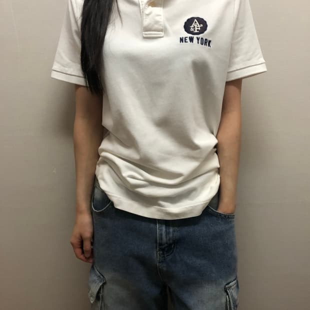빈티지 아베크롬비 화이트 카라티셔츠