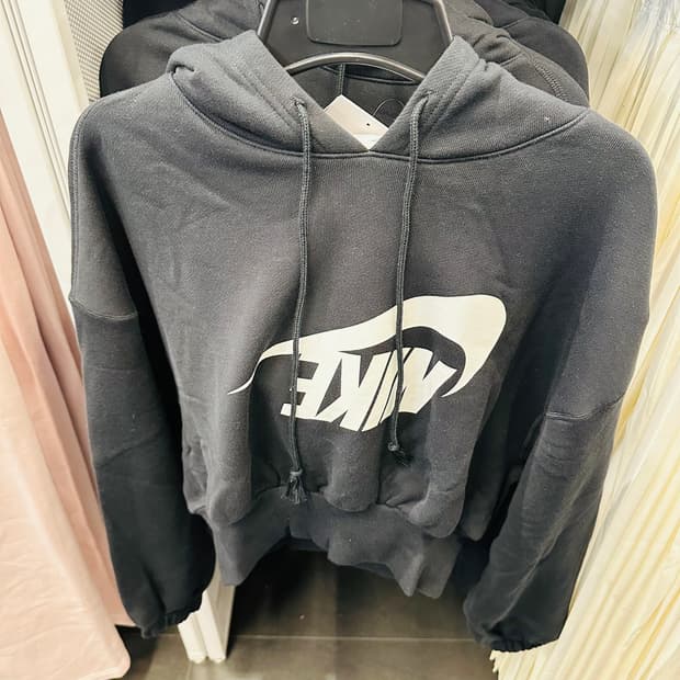 나이키 오버사이즈 크롭 프렌치 테리 풀오버 후디 FV7778-010