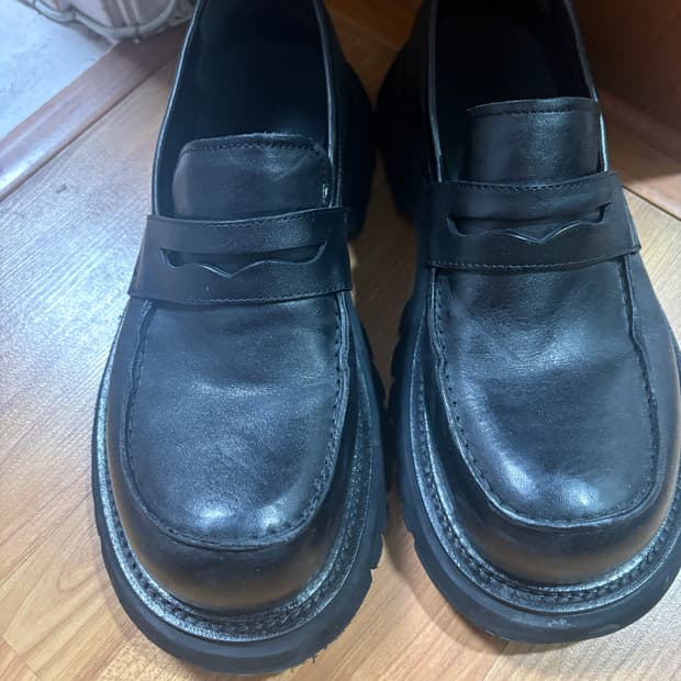 dnsr 맘모스 홀스레더 로퍼 블랙 280