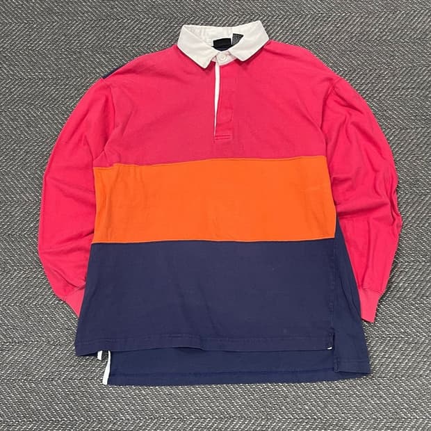 킵스 베이 코튼 배색 럭비 티셔츠 v0336