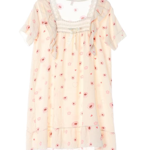 살구색 복숭아씨 미니 원피스