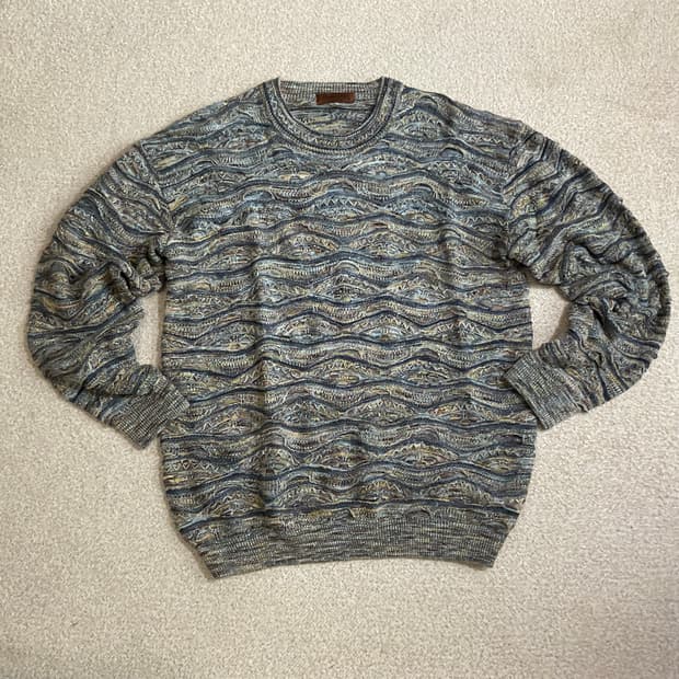 Missoni 니트 미쏘니 스웨터 이태리 패턴 케이블 에스닉 그런지