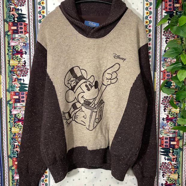 90s 디즈니 숄카라 울 니트