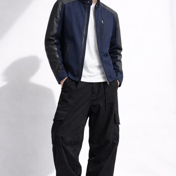 [수044]반하트 디 알바자르 가죽배색 자켓(95)