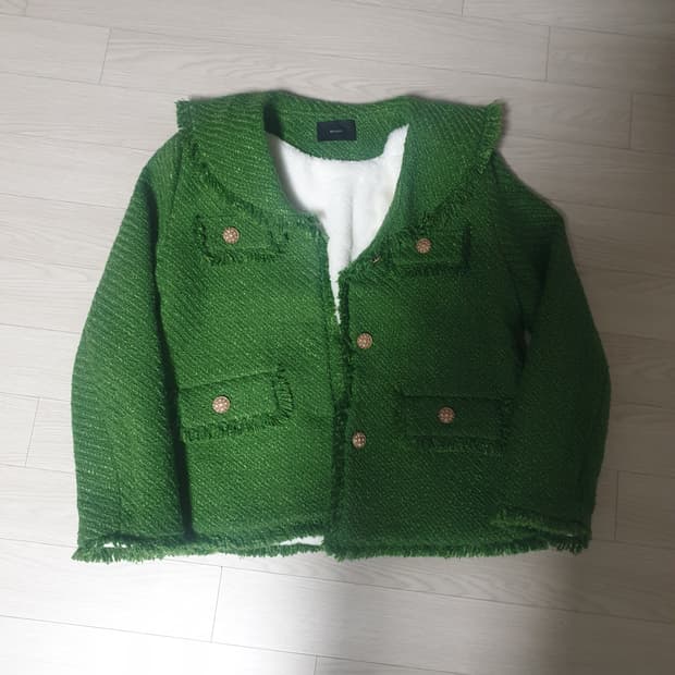 RS studio 그린 트위드 자켓