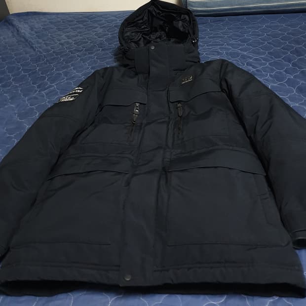 센터폴 거위털 후디 패딩 자켓 블랙 (100)