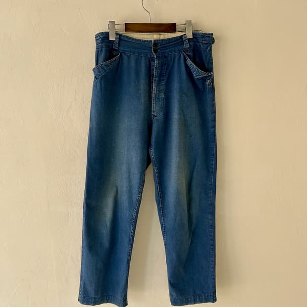Old French Work Utility Faded Pant.